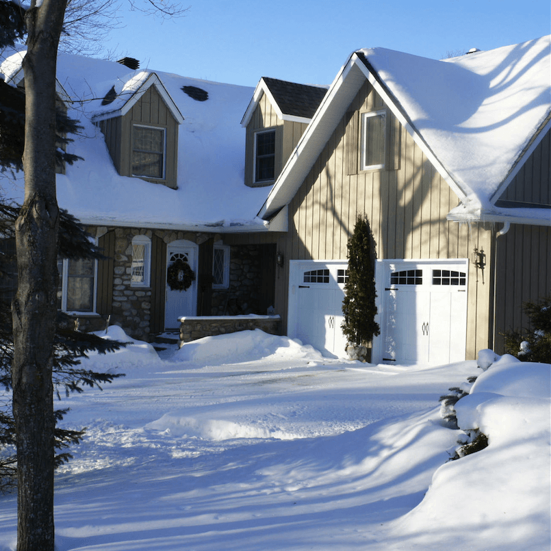House exterior in winter