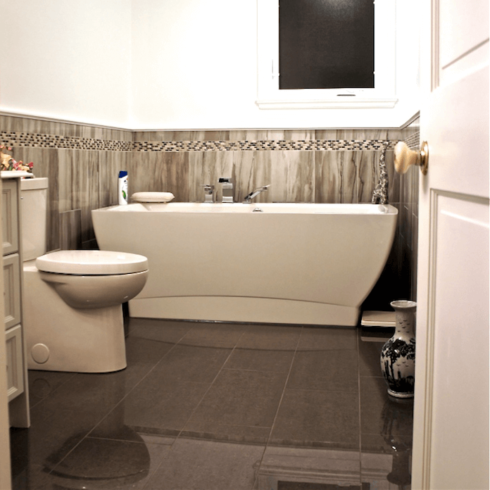 Custom bathtub and floor tile